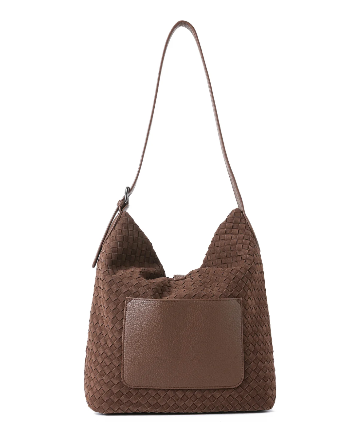 Sac cabas en cuir végan gaufré - noir