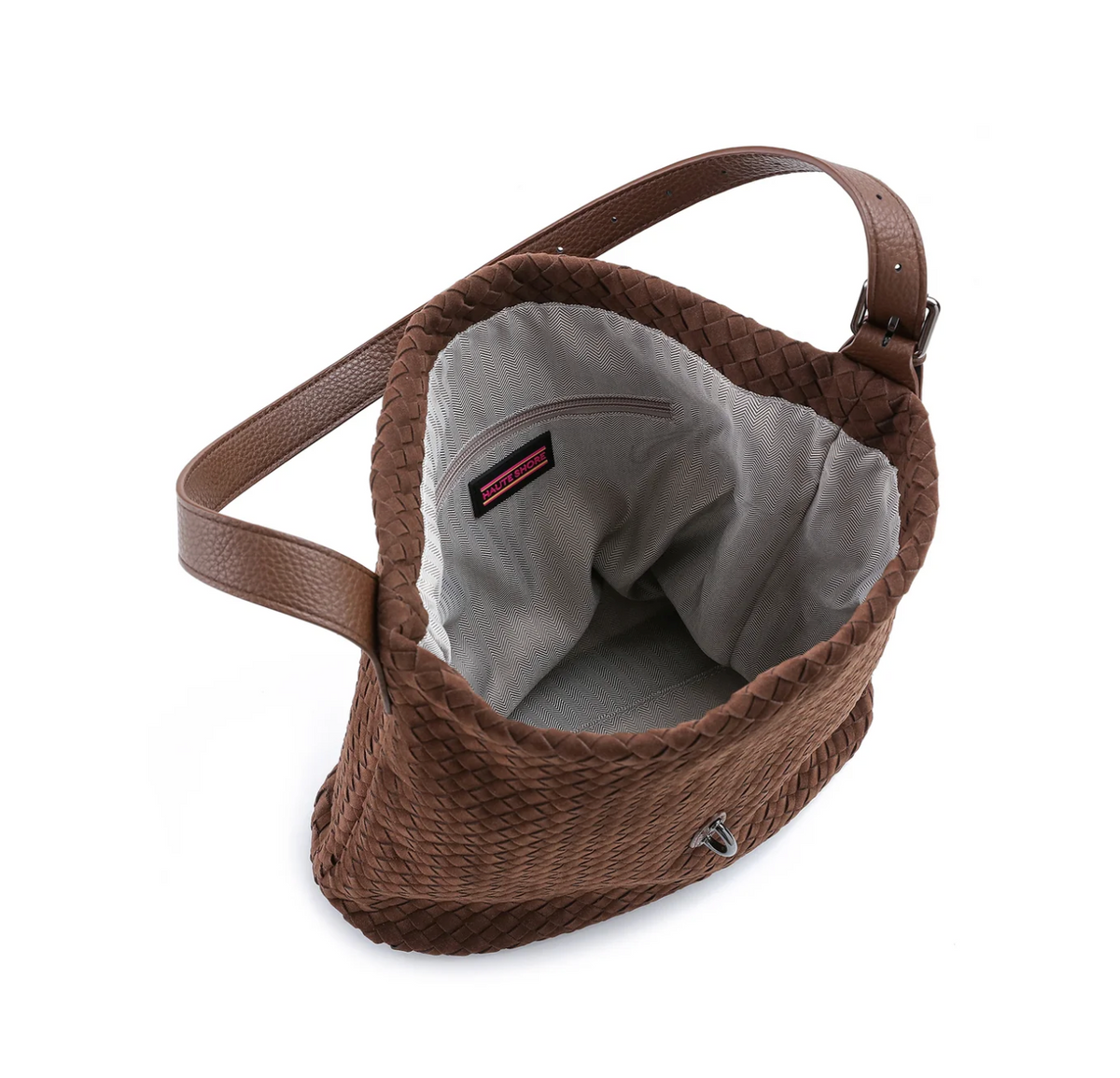 Sac cabas en cuir végan gaufré - noir