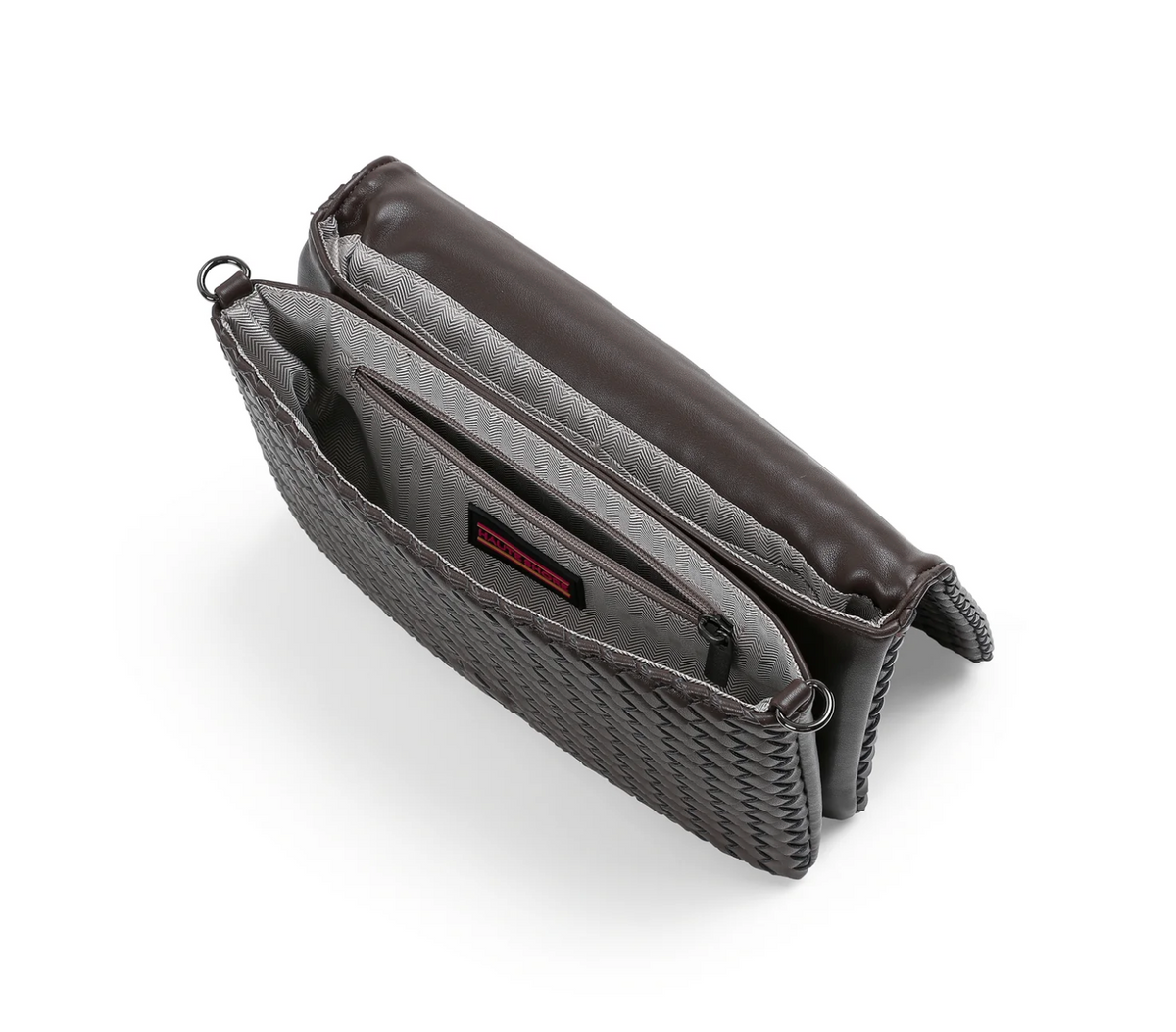 woven vegan leather crossbody bag - java