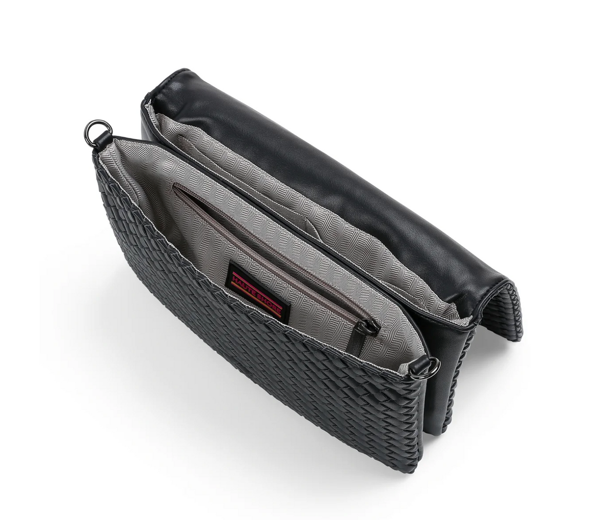 Sac cabas en cuir végan gaufré - noir