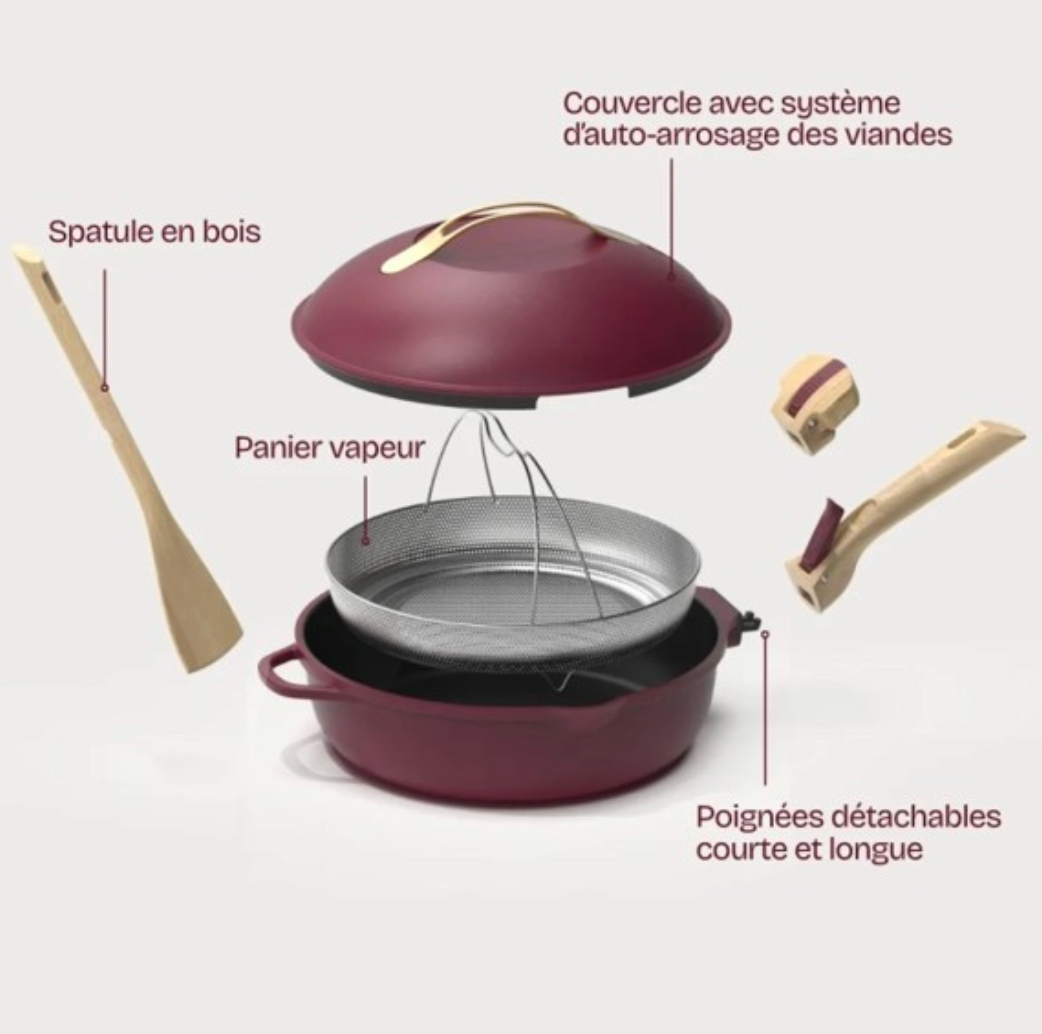 The "Fabulous" (8 in 1) Pan 24 cm - ruby