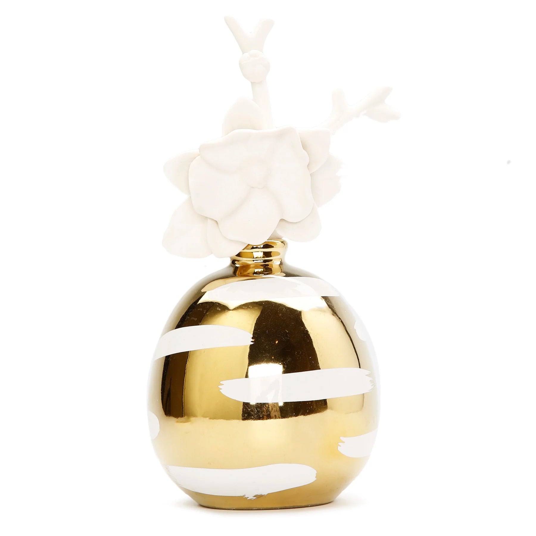 Gold Diffuser With White Block Design, "English Pear & Freesia"