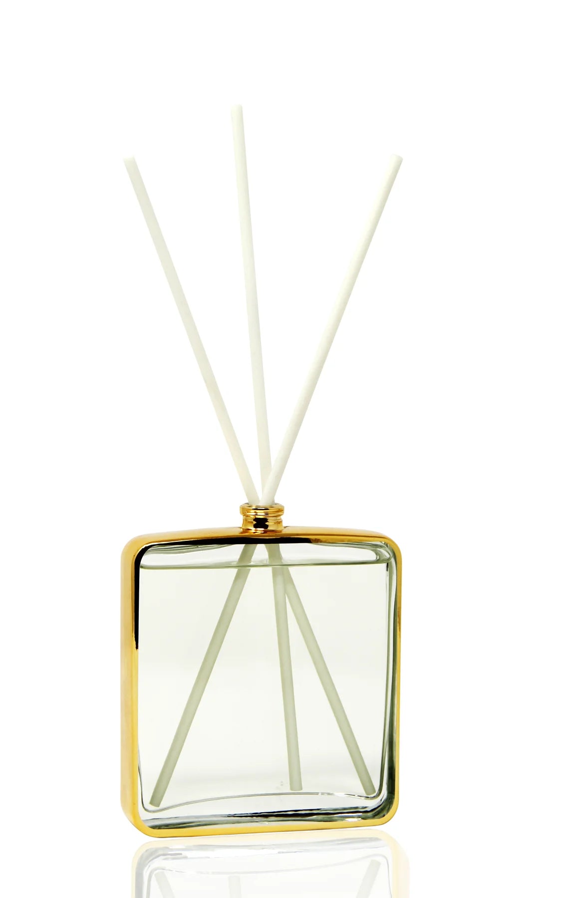 Diffuseur en forme de carré à ossature d'or, parfum « Muguet »