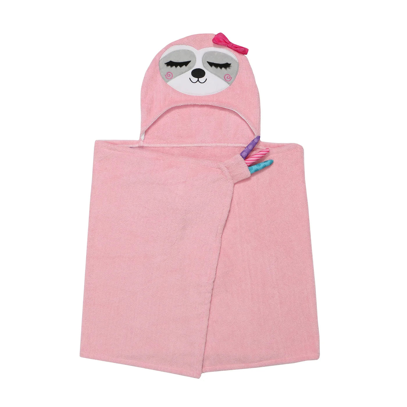 Personalized Kids Plush Terry Hooded Bath Towel - Sadie Sloth 2Y+