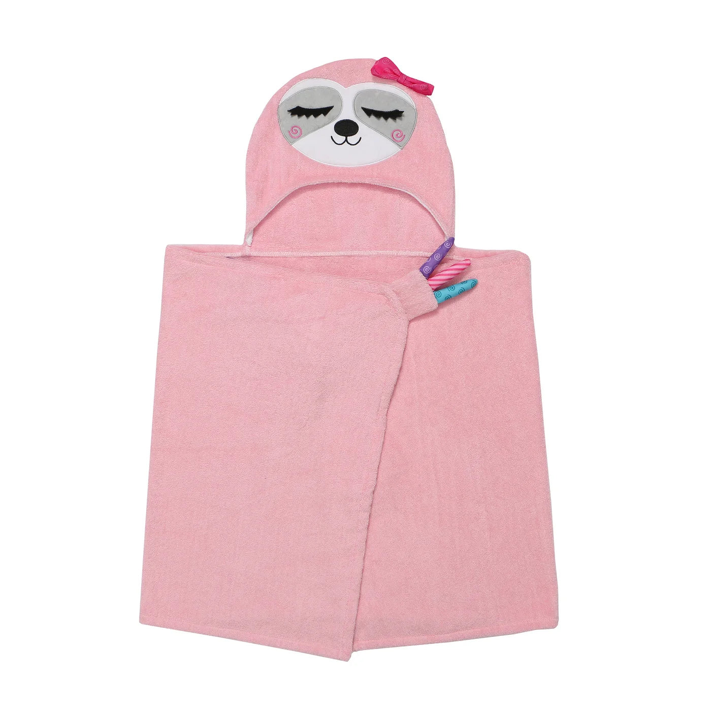 BathWel à capuche en peluche éponge personnalisé pour enfants - Sadie Sloth 2Y+