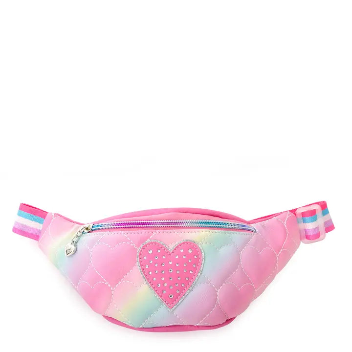 Ombre Heart Quilted Fanny Pack
