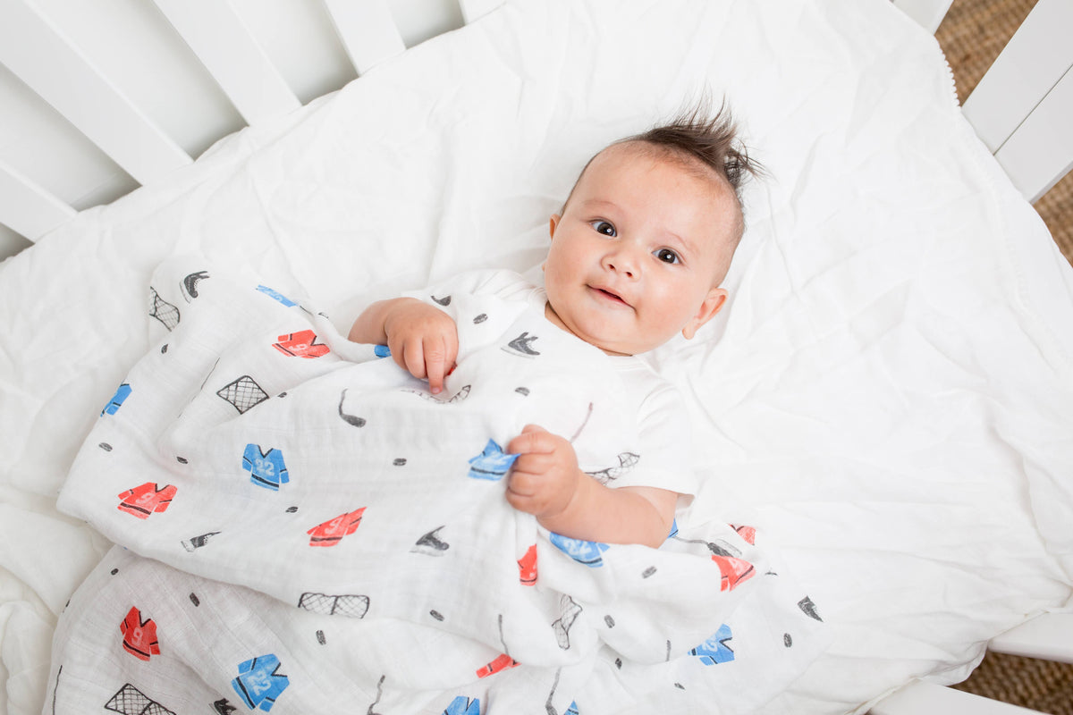 Muslin Swaddle Blanket – Hockey