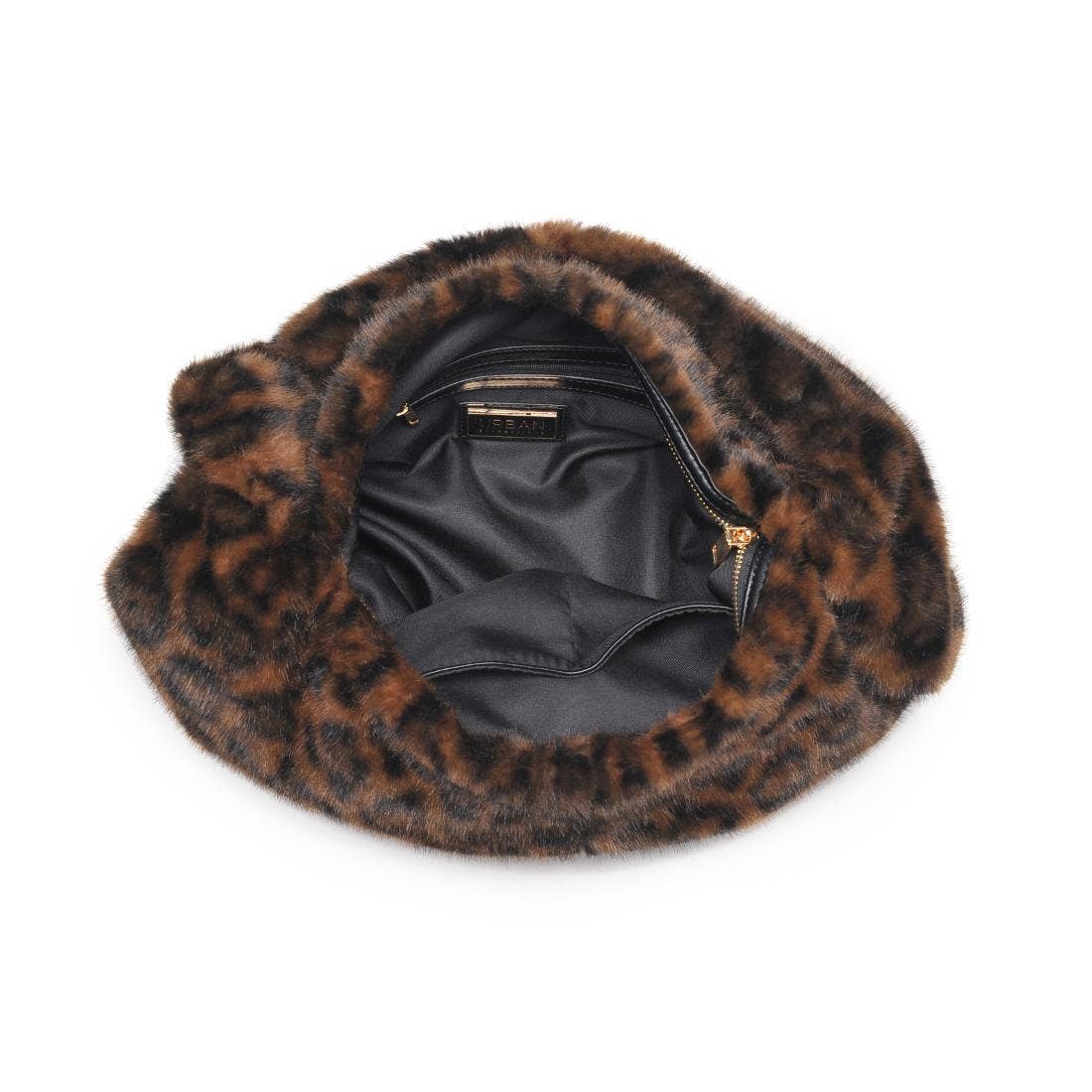 Leopard faux fur Hobo