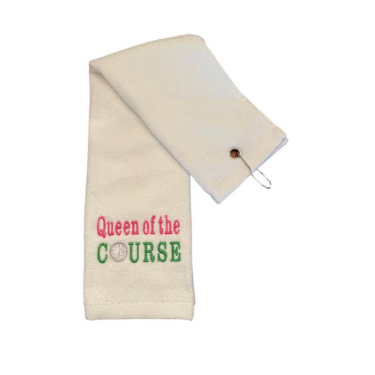 Queen of the Course Embroidered Golf Towel