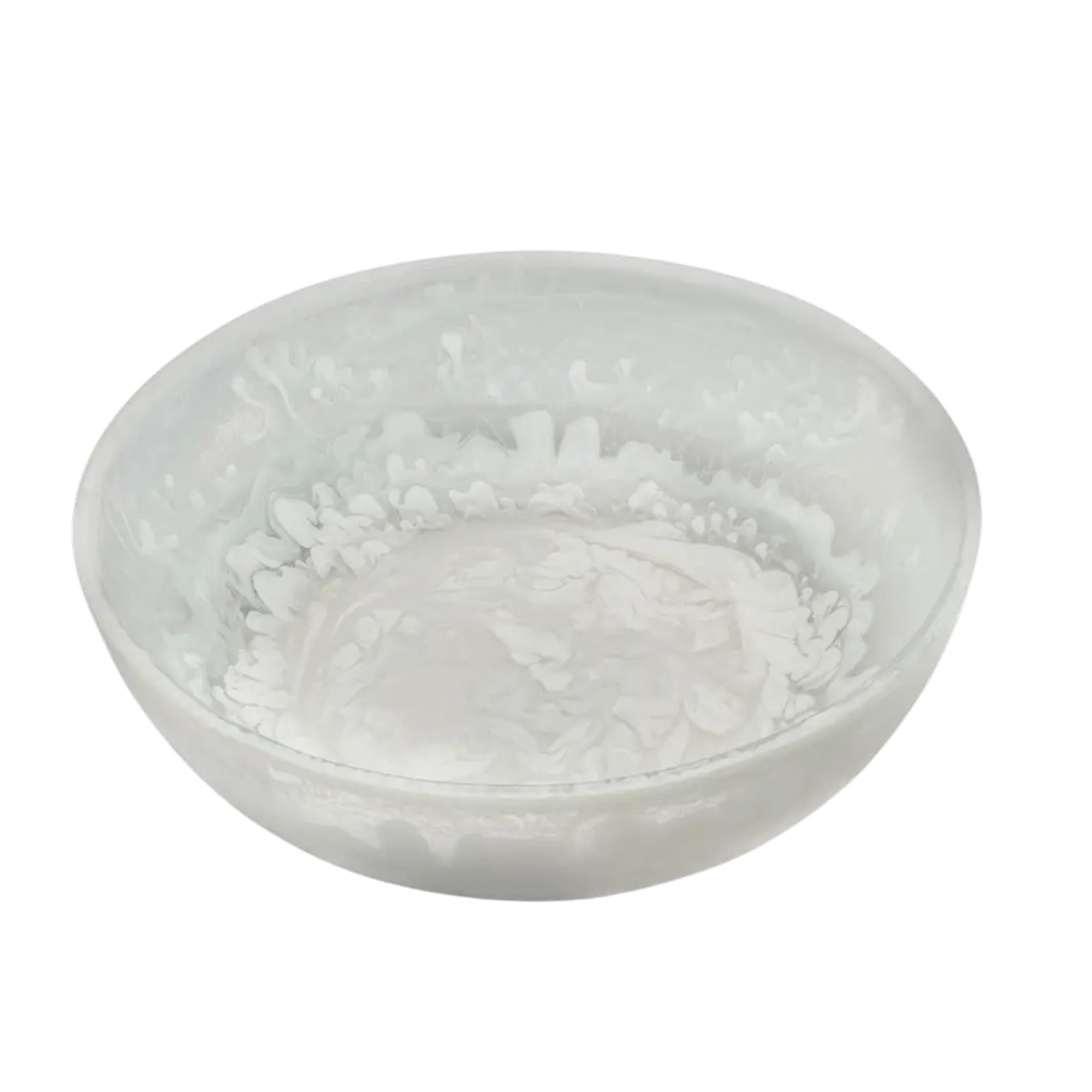 White Swirl Acrylic Bowl with Salad Servers