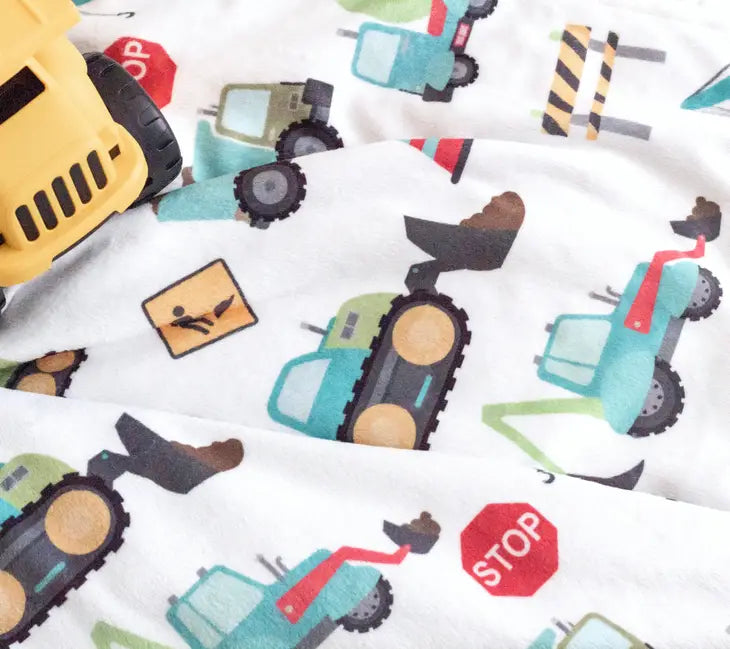 Personalized Baby & Toddler Blanket - Construction Trucks