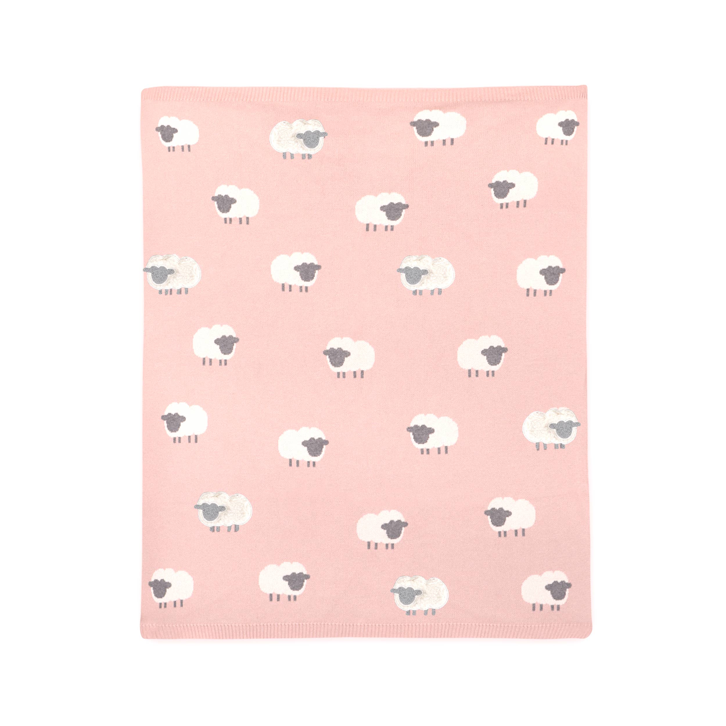 Wooly Lamb 3D - Organic Cotton Jacquard Knit Baby Blanket