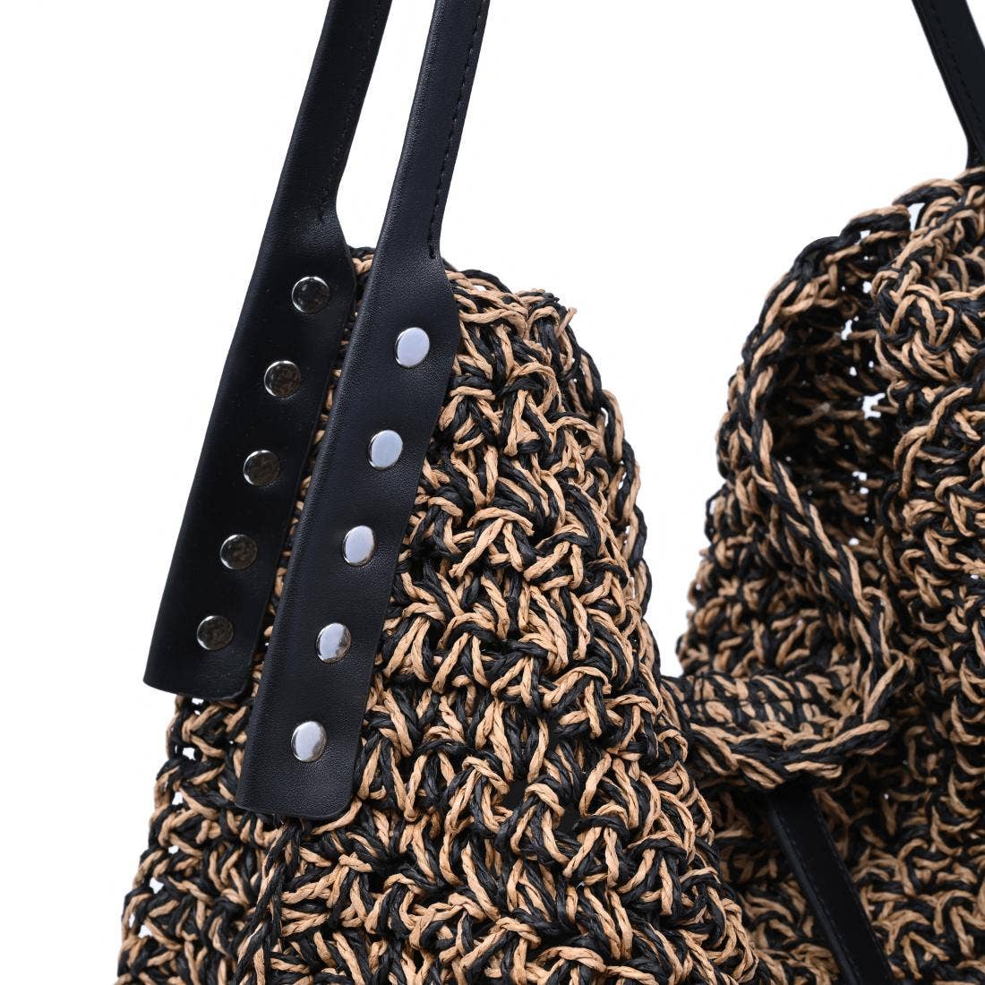 Slouchy raffia Hobo