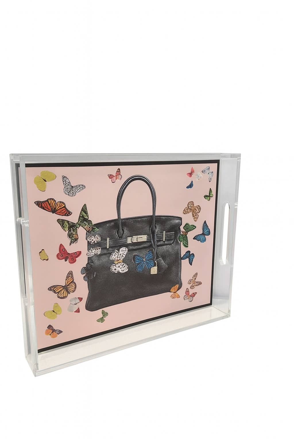 Black Handbag Print Acrylic Tray