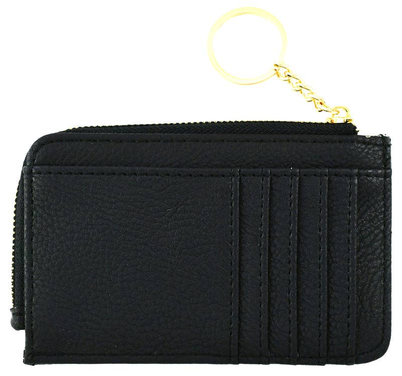 Faux Leather Card Holder Wallet - black