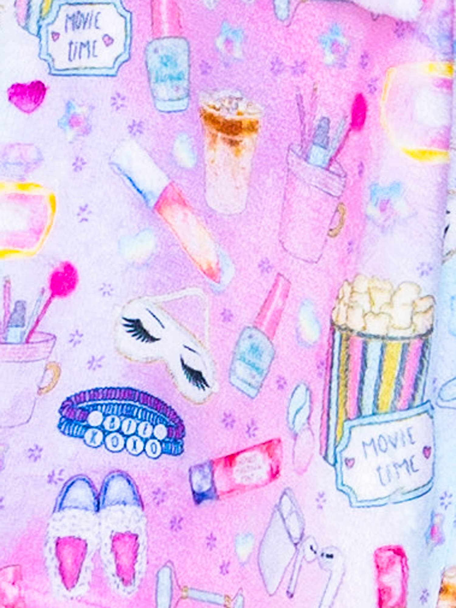 Girls Plush Loungewear Pant - Sleepover Print