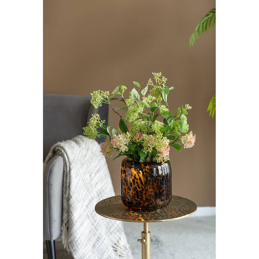 Amber Leopard Glass Vase