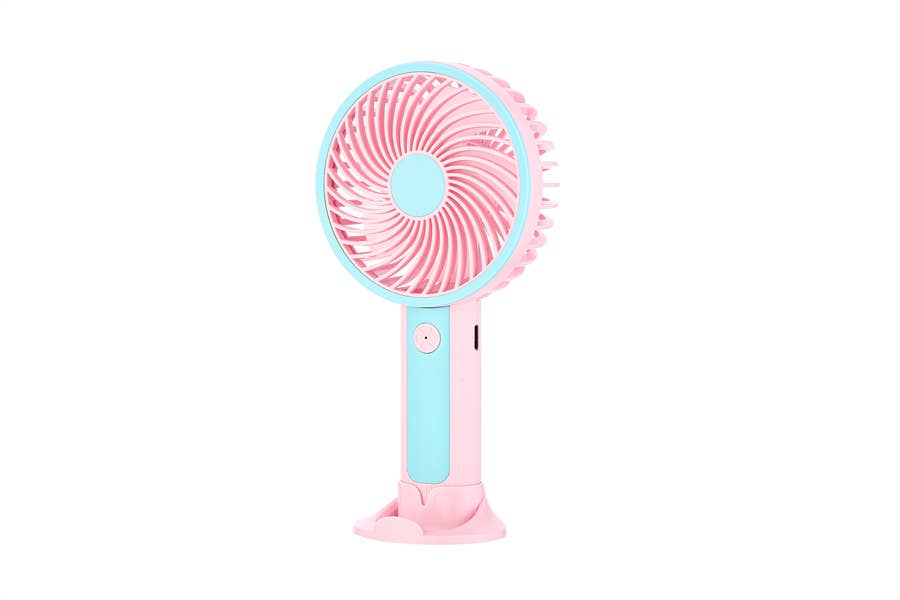 Two Tones Light Weight Round Personal Fan: Pink