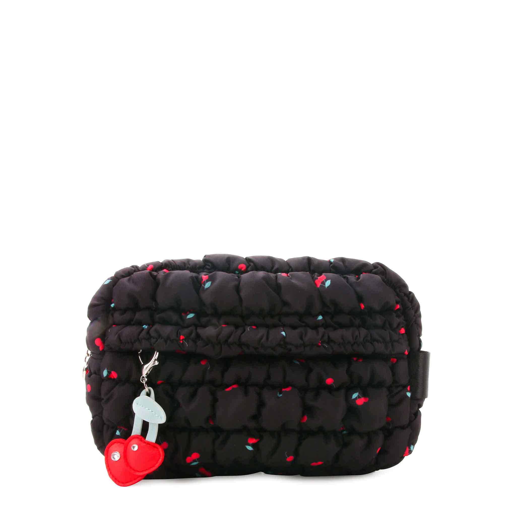 Quilted Scrunchies black Cherry Printed Pouch