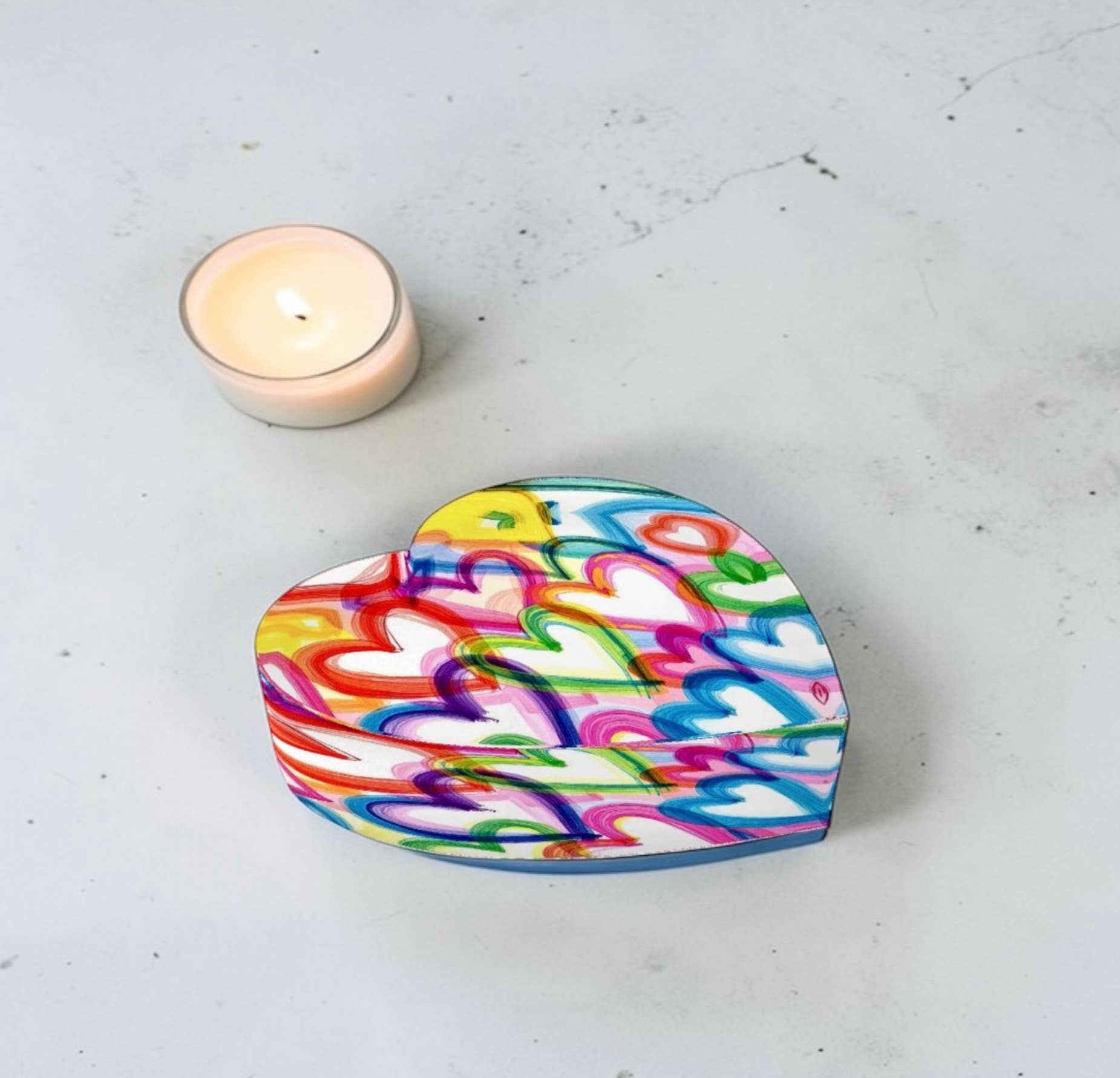 Colorful Hearts Crystal Heart Decor    