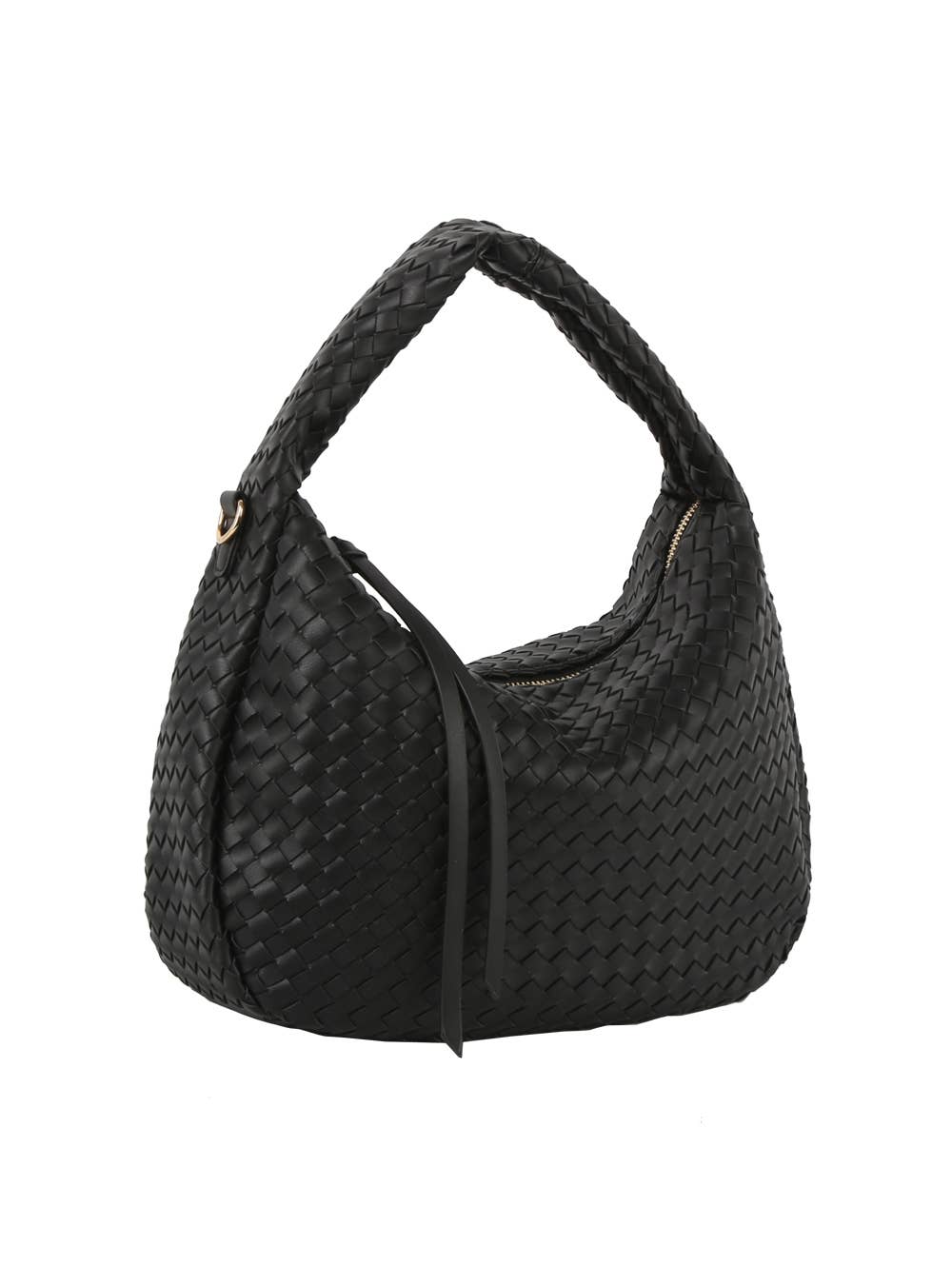 Woven Hobo Shoulder bag - black