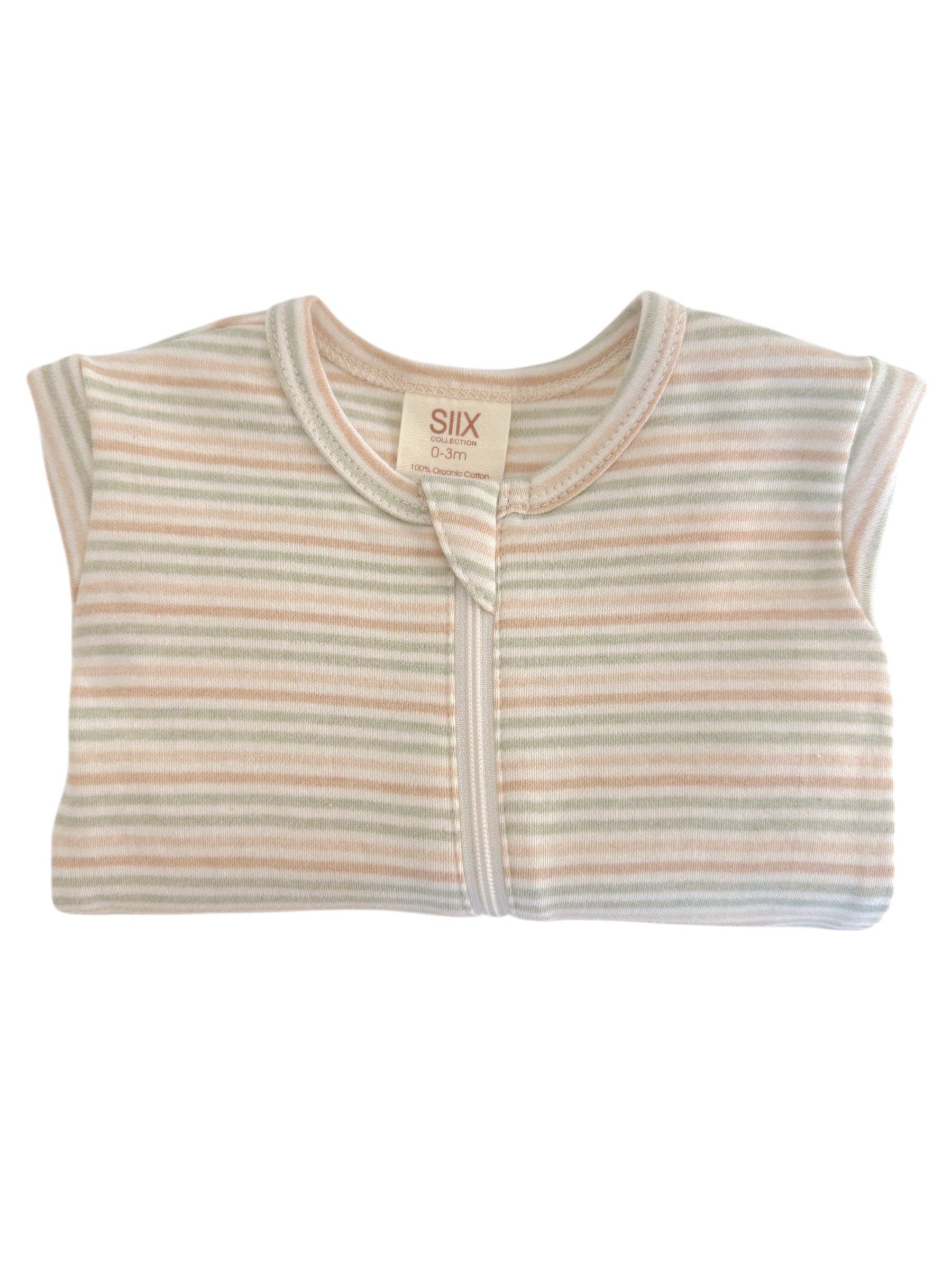 Multi Stripe / Organic 2-Way Zip Footie