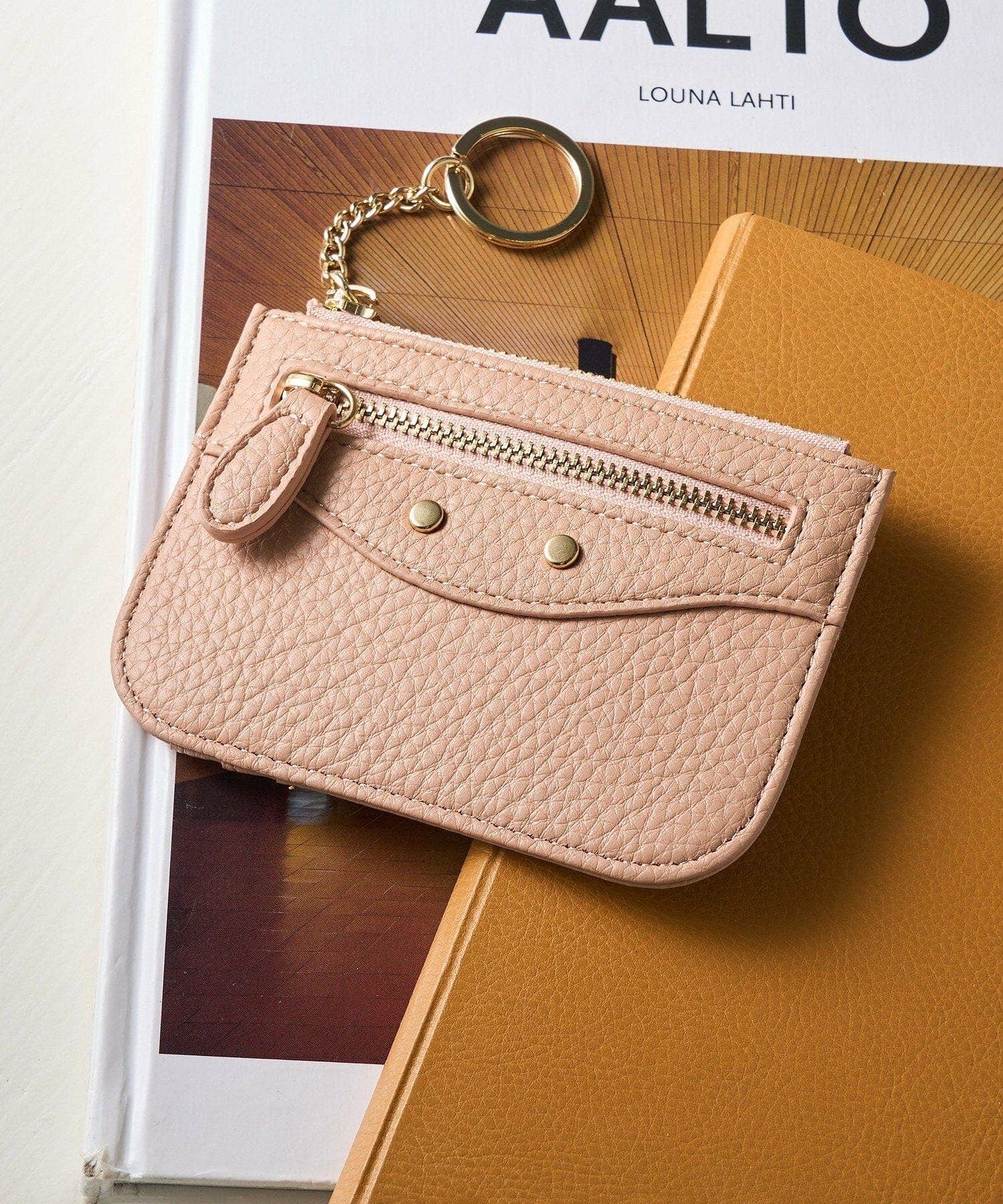 Cardholder/Wallet With Key Ring: Pink