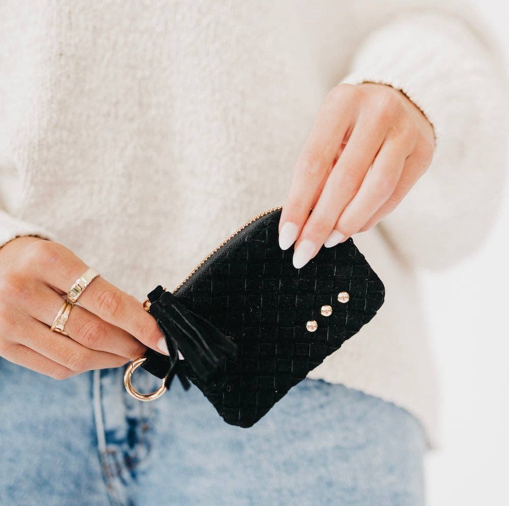 Suede Cardholder - black