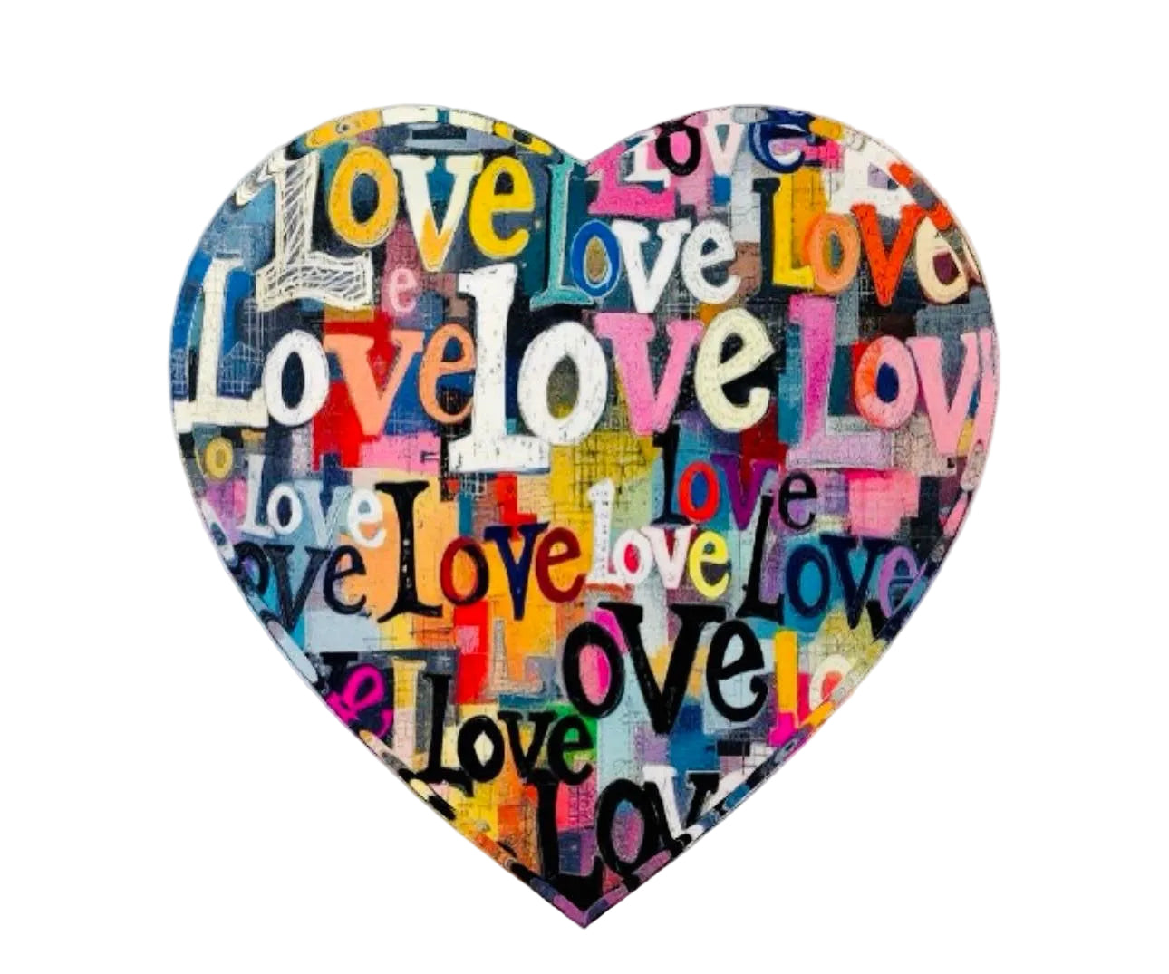 Love Collage Heart crystal Decor       