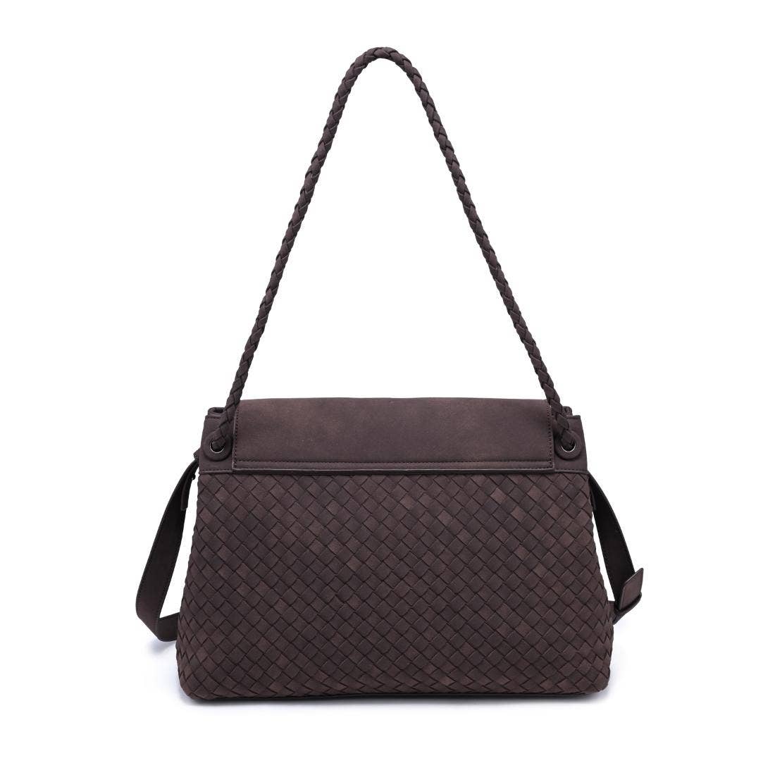 Braided woven Satchel - chocolate