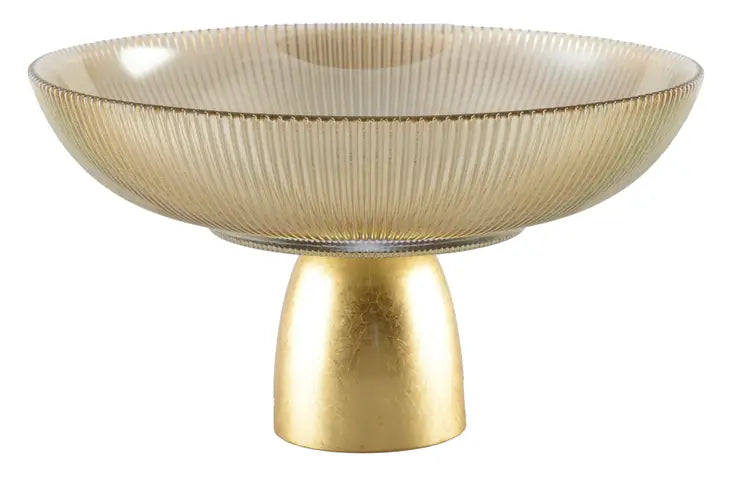 smoked gold Footed bowl