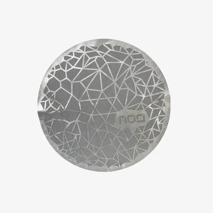 Geometric Matzah Cover Silver