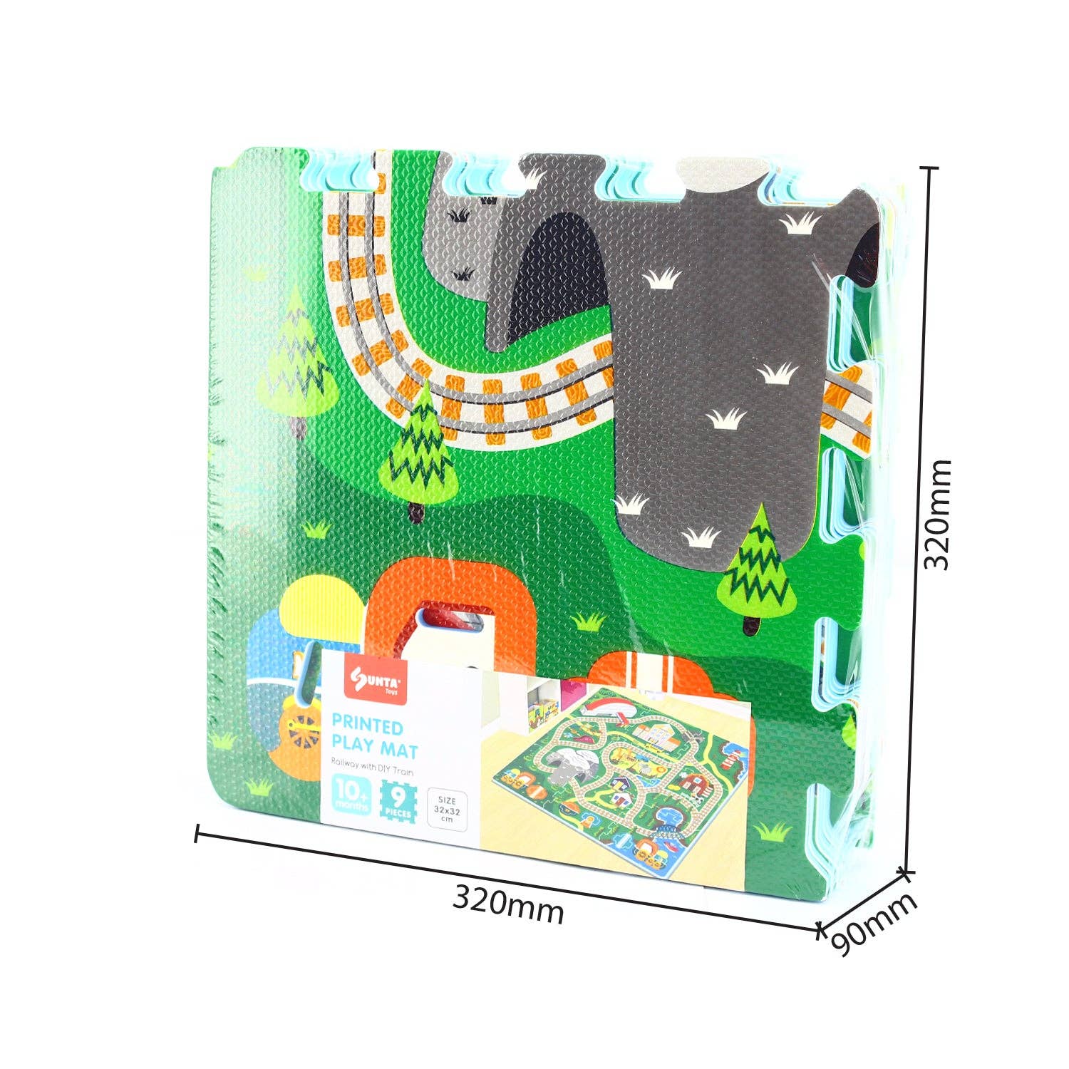 Train Track Play Mat with DIY Train