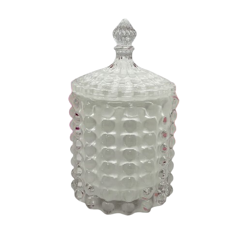 White Bubble Glass vintage soy candle