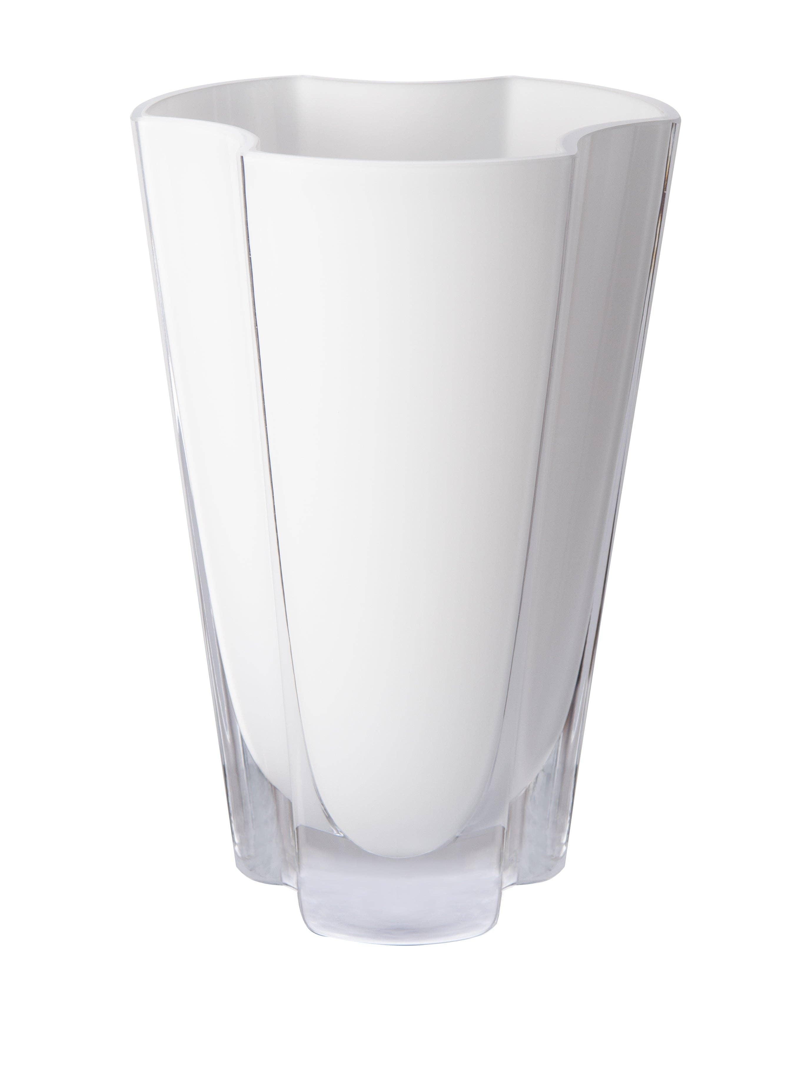 White Glass Wavy Vase