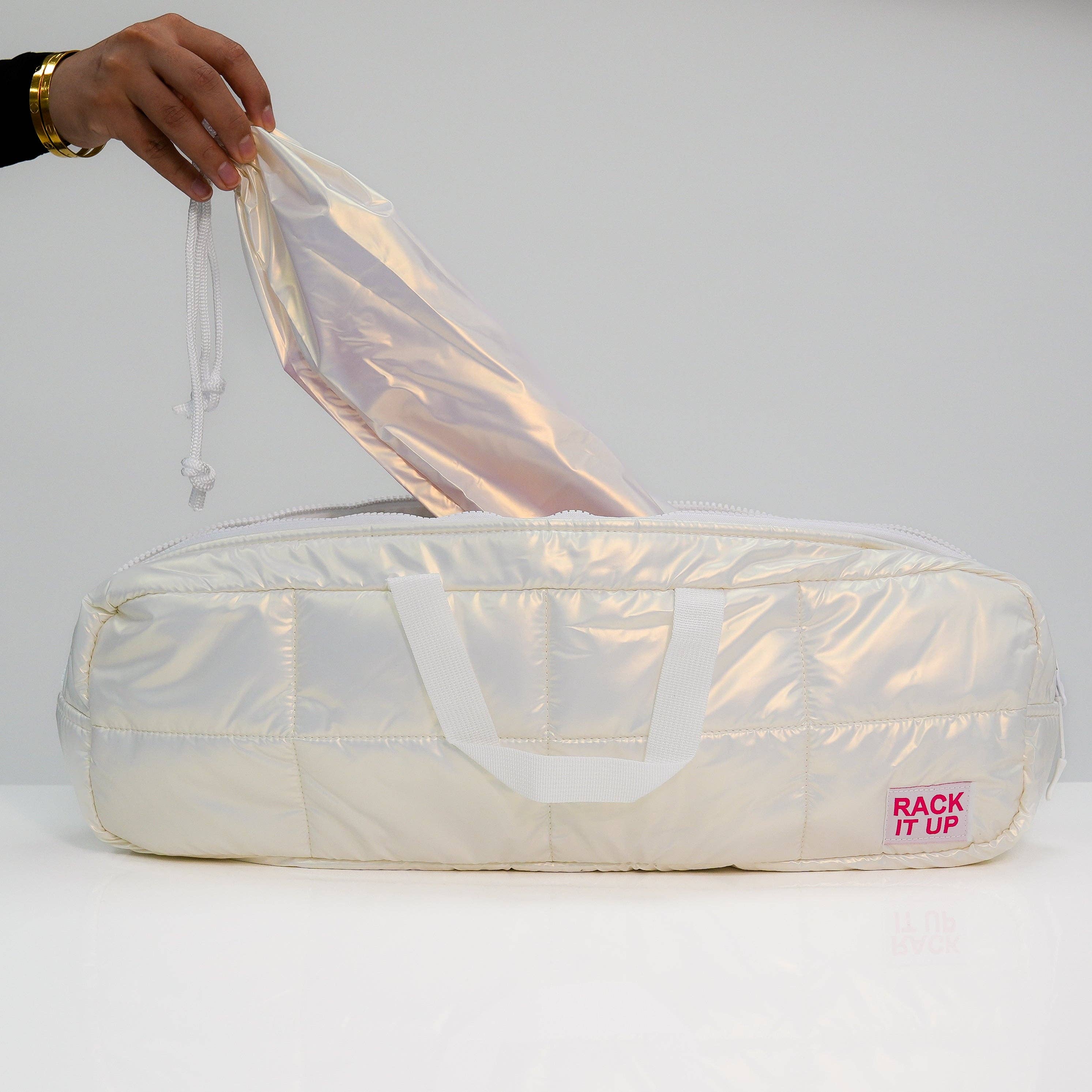 Canasta / mahjong Metallic White Bag