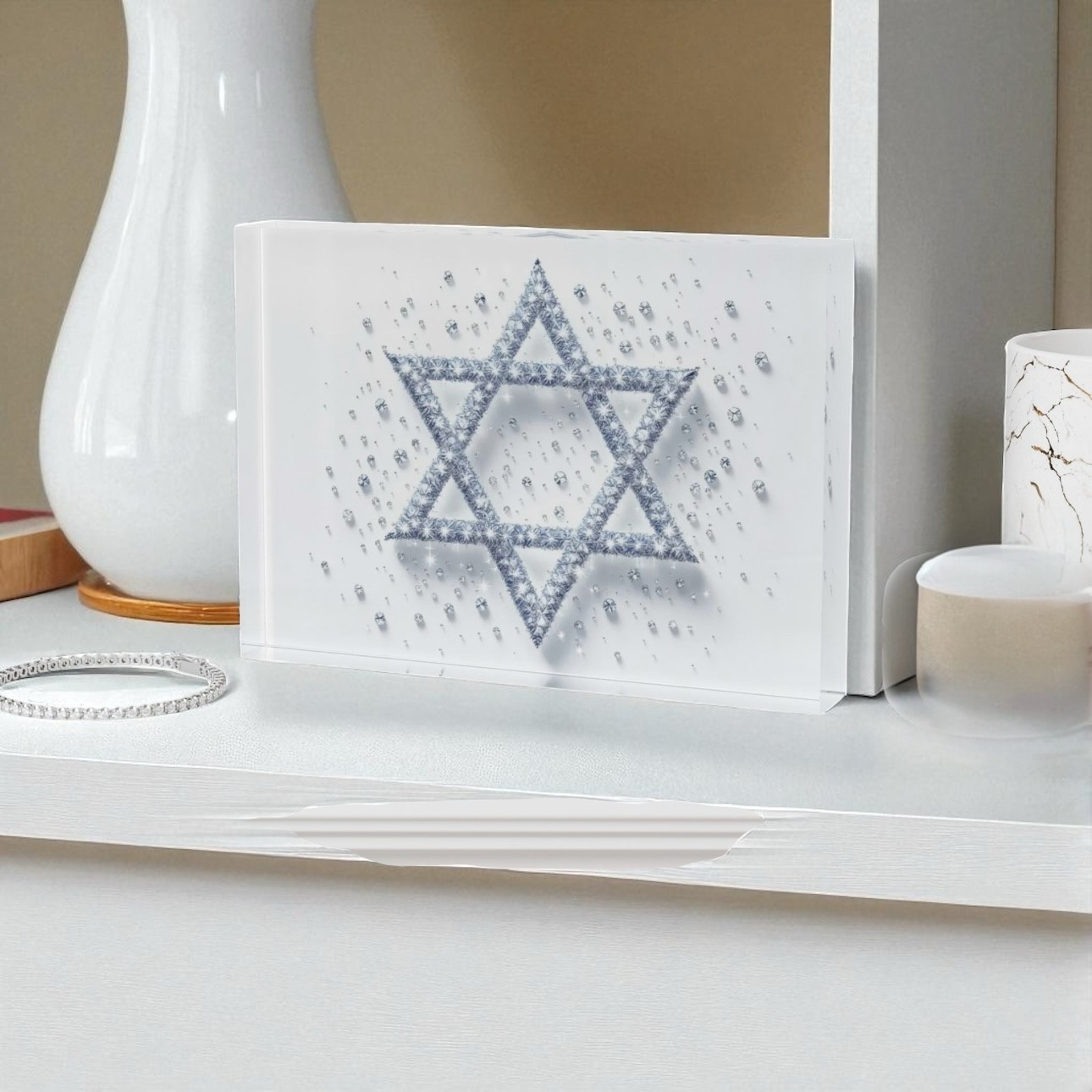 Diamond Star Of David Crystal Block 