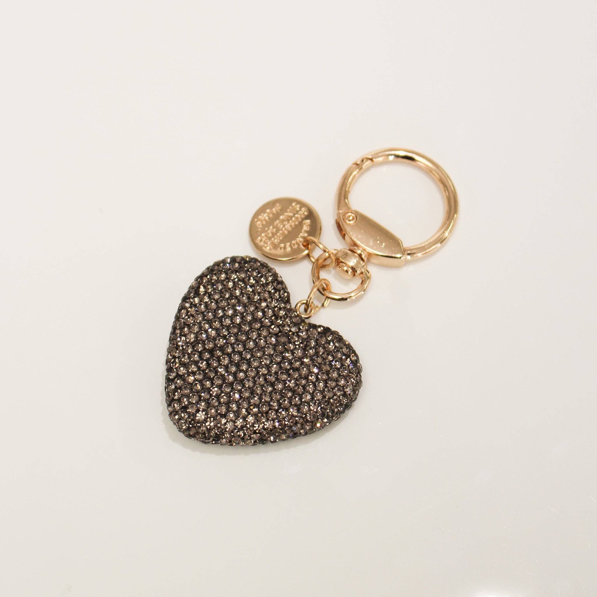 Key/Bag Charm | Rhinestone Heart. Black