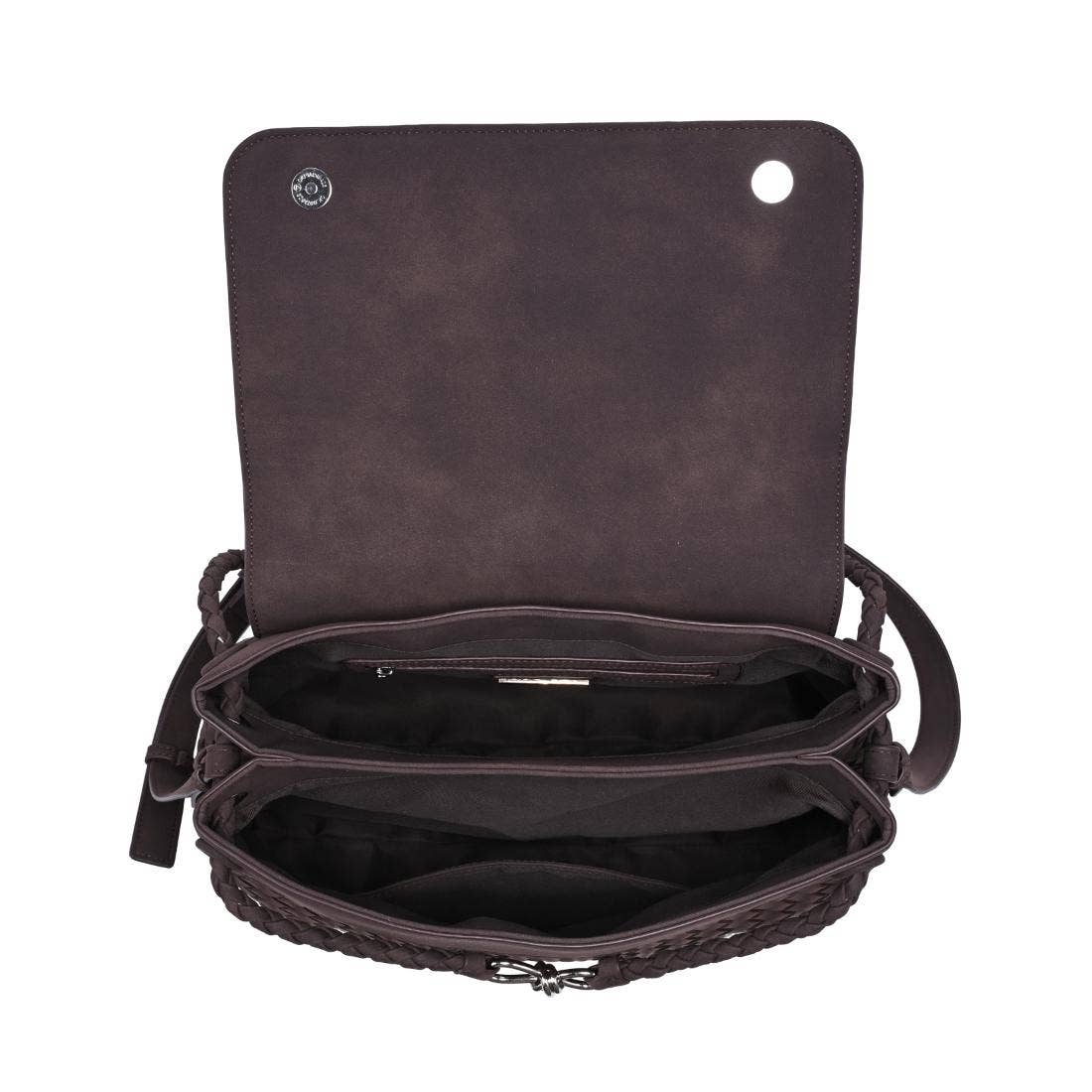 Braided woven Satchel - chocolate