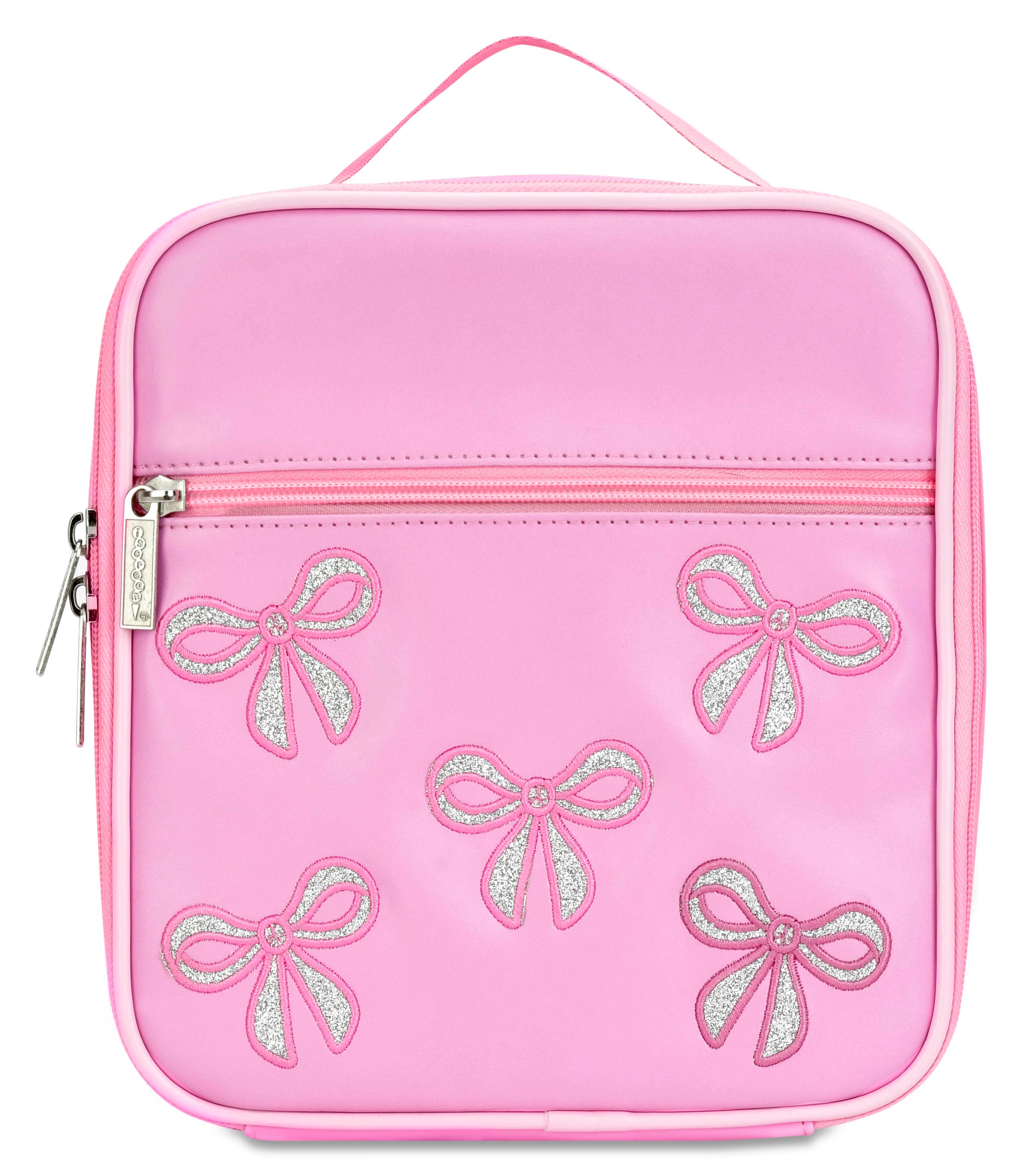 PINK GLITTER BOWS LUNCH TOTE