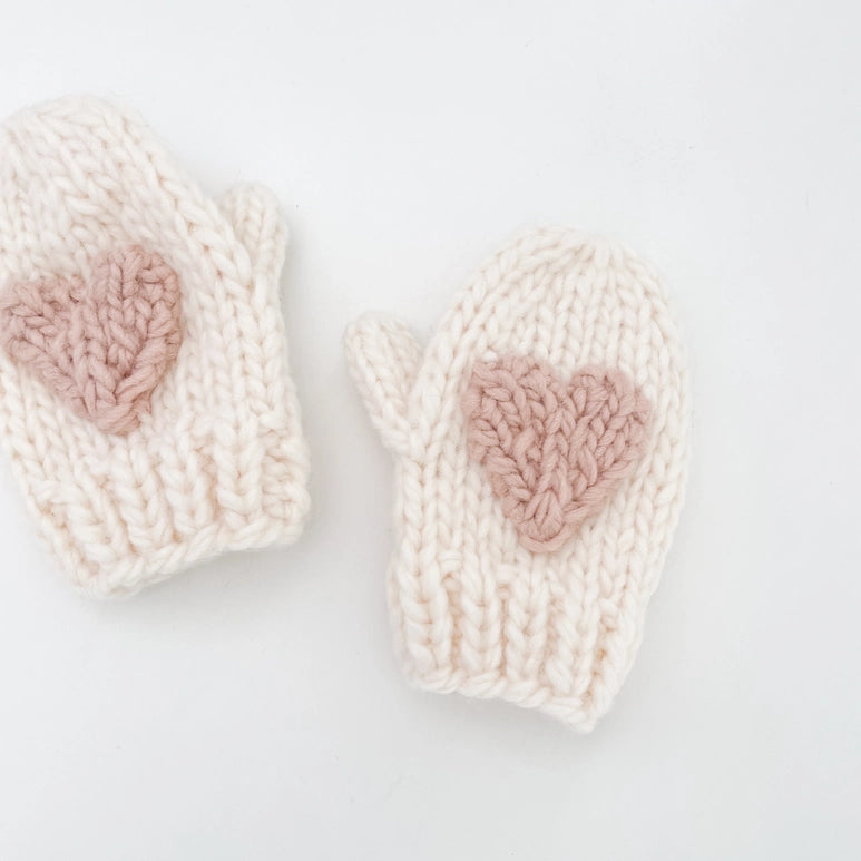 Blush Heart Mittens