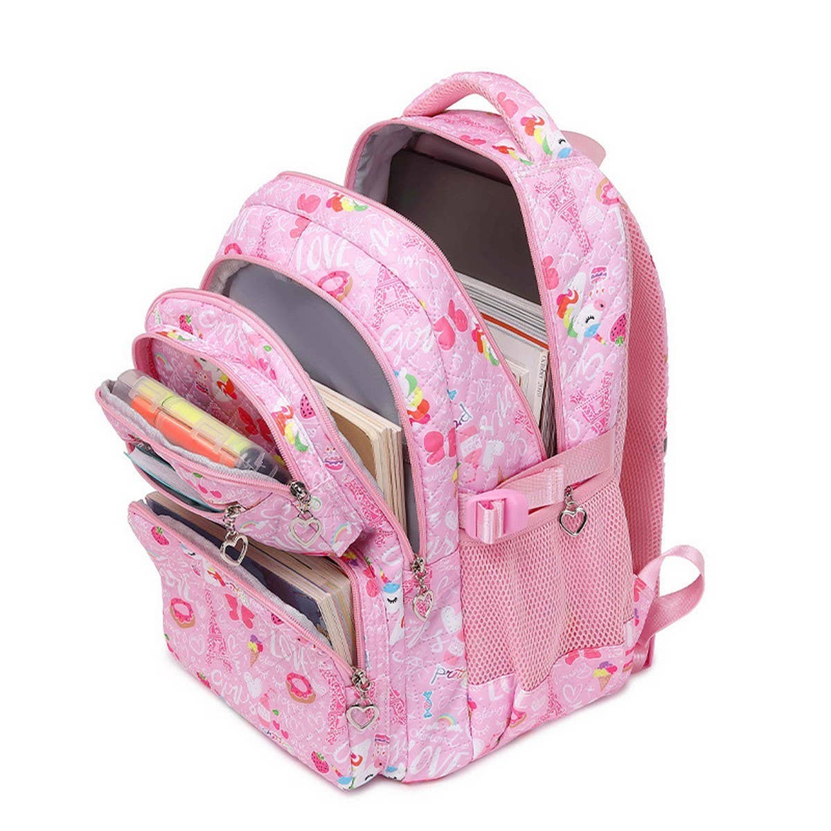 Quilted BACKPACK 2 PIECE SET - rainbow unicorns