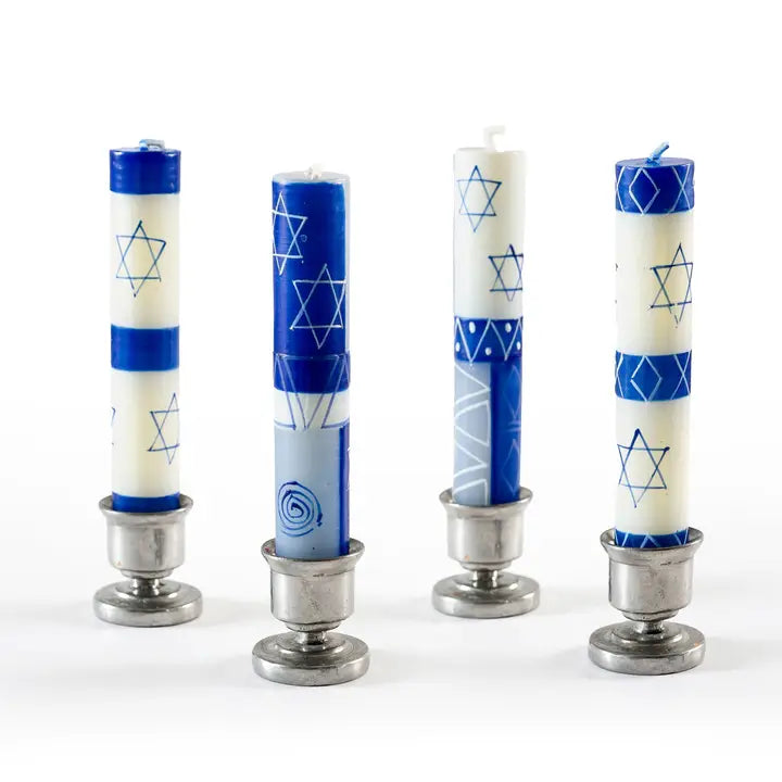 Star of David Shabbat Candles - set of 4