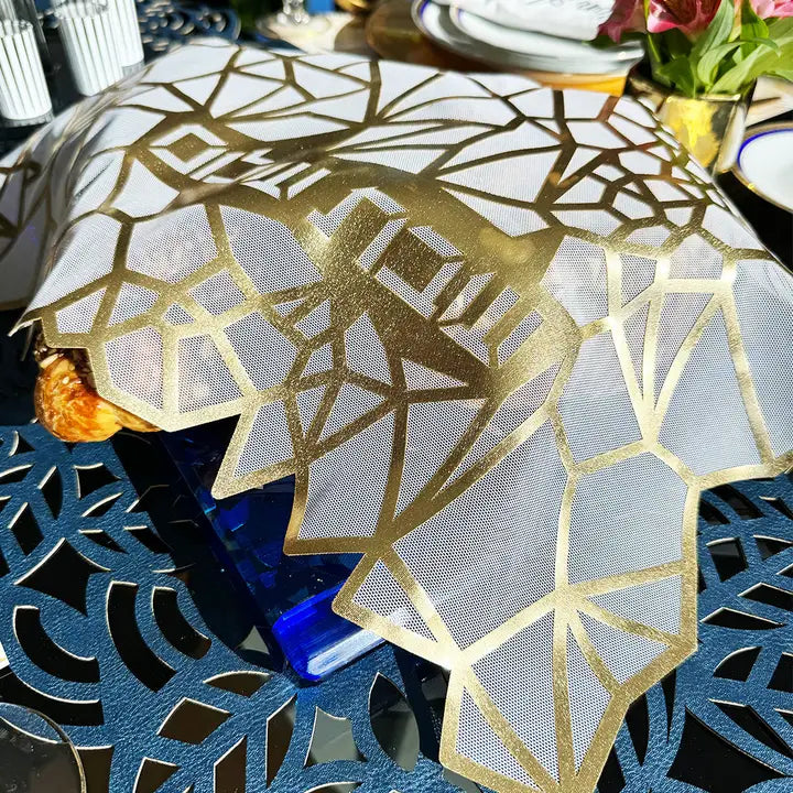 Challah Cover Geometric Gold