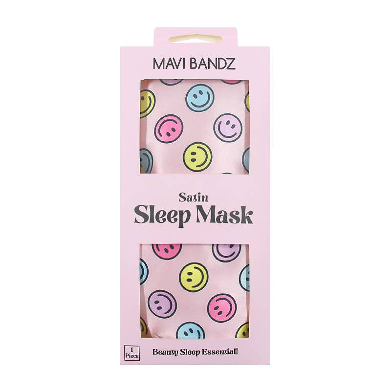 Masque de sommeil en satin Karma Smiley Face pour le lit