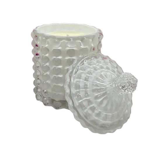 White Bubble Glass vintage soy candle