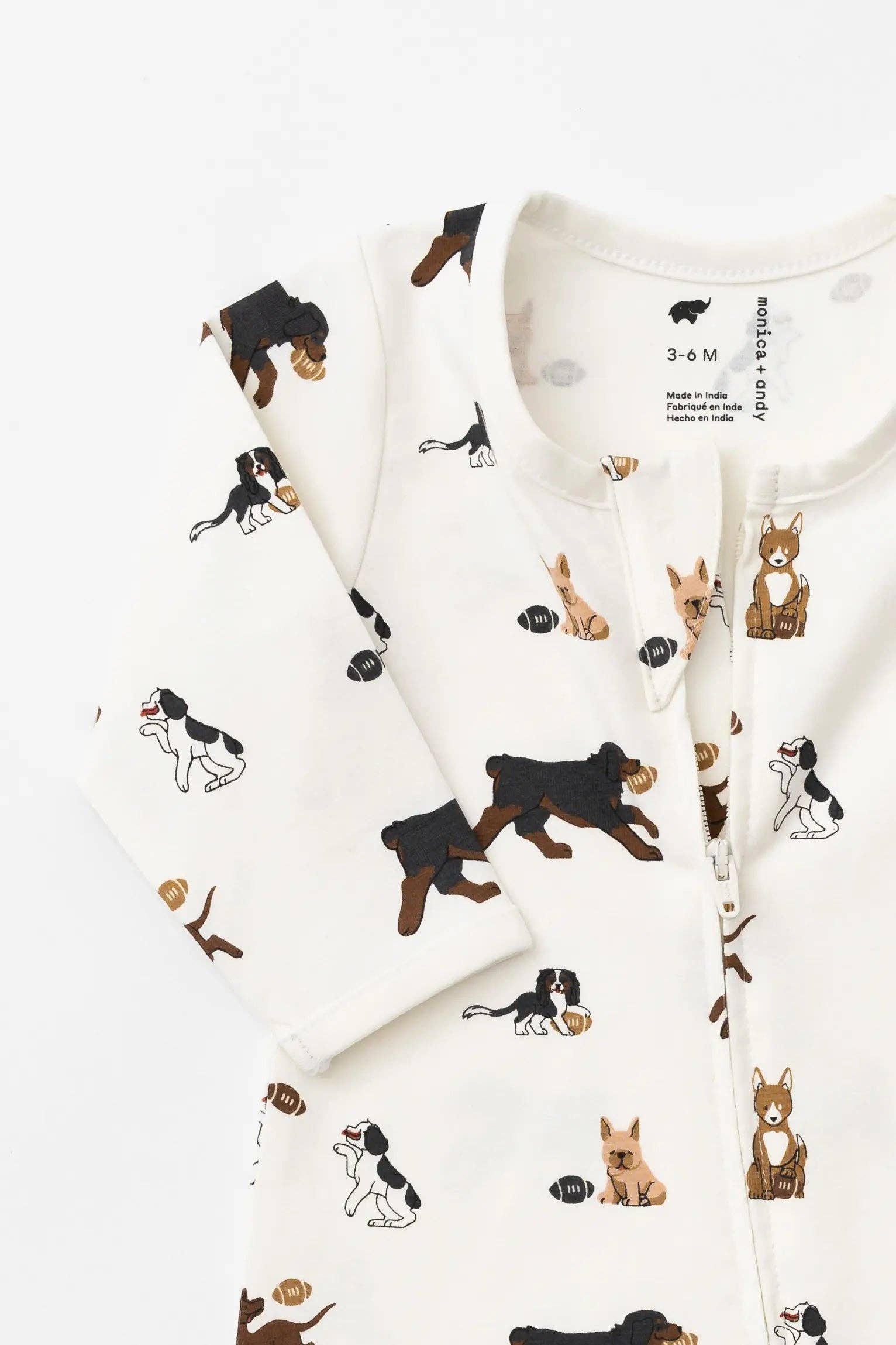 Baby Zipper One-Piece Football Pups