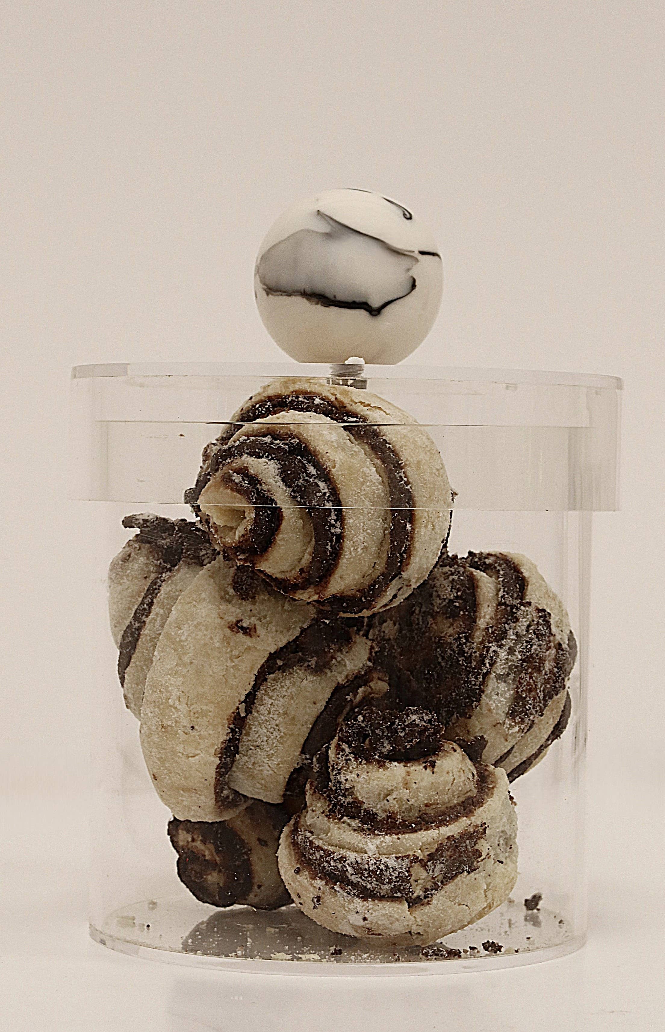 Acrylic Canister with marble Ball Knob