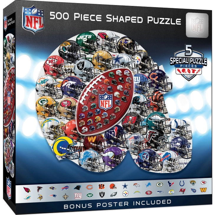 Nfl - Helmet Drip Art 500 Piece Shaped Puzzle