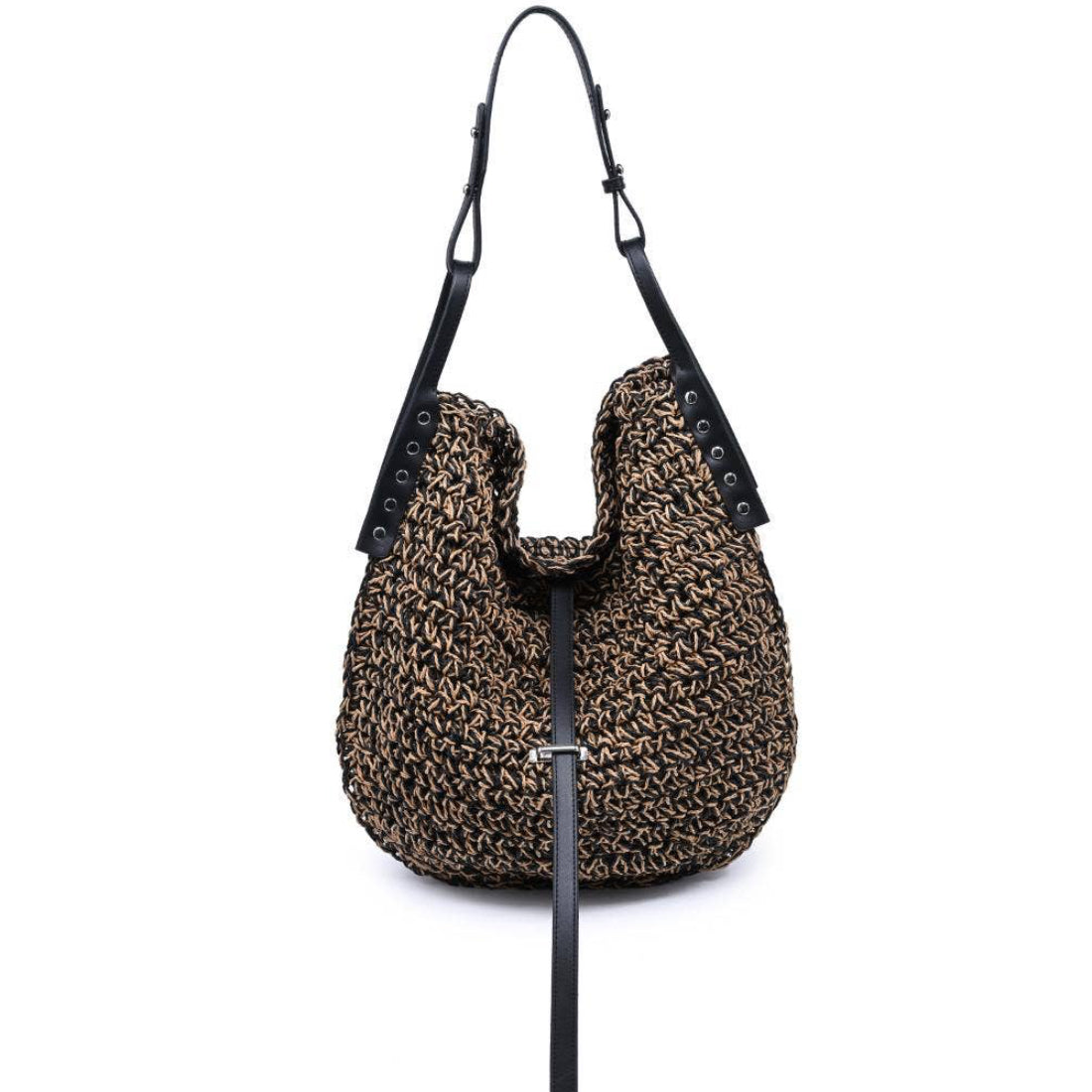 Slouchy raffia Hobo